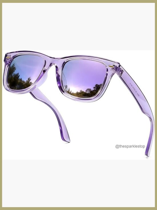 Polarized UV400 Mirrored Sunglasses, Medium Fit Square Frame main image 7